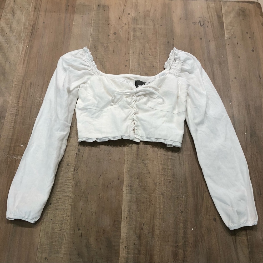 Reformation Proust lace up crop top